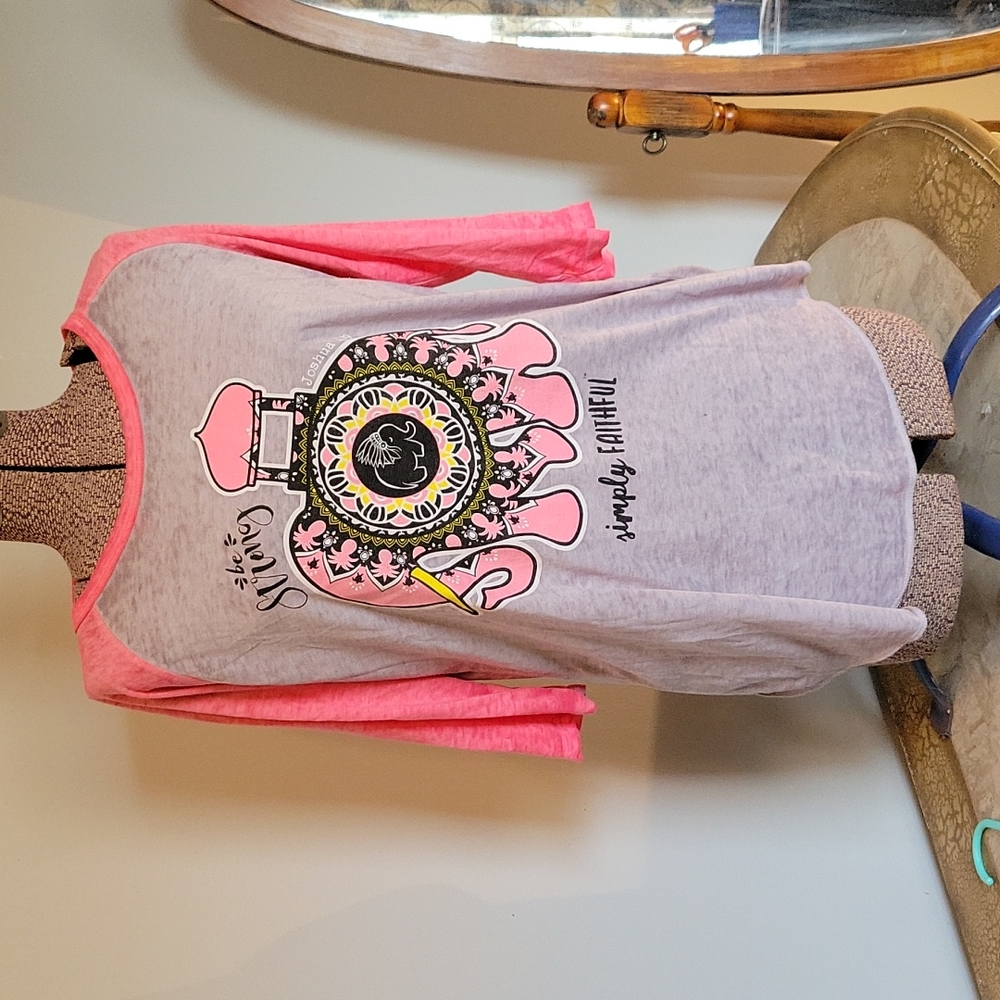 Oversized simply faithful tshirt. 3/4 sleeves